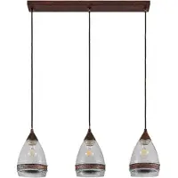 LINDBY Hanglamp Millina, dimbaar, bruin / roest, Keuken, Glas, Antiek, hanglamp