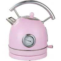 Moa Waterkoker Retro - 1.8L - RVS - BPA vrij - 2200W - 21.30x21.40x28.60 cm - Pastel roze