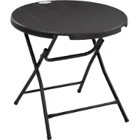 Outsunny Gartentisch Stahl, HDPE Dunkelgrau