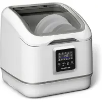 Klarstein SilentScrub tafelmodel vaatwasser - compacte en draagbare tafelmodel vaatwasser voor 3 couverts, 7 programma's en digitaal touchscreen - stille werking met 55 dB