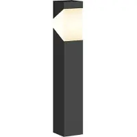LUCANDE Sokkellamp buiten Kiran, dimbaar, zwart, Aluminium, Modern, Sokkellamp