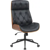 CLP Martil Bureaustoel - ergonomische - voor volwassenen - Chesterfield-look - hoogte verstelbaar - kantelmechanisme - zwart