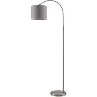 LINDBY Booglamp - vloerlamp Keriba, alu / grijs / zink, Woon-/ Eetkamer, metaal, Modern, booglamp