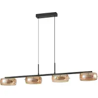 LUCANDE Hanglampe , Martis, dimbare, Goud / Messing, Eetkamer, Glas, Modern