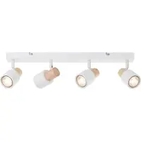 Brilliant Pini - Plafondspotbalk - GU10 max 4x10W - Wit/Hout