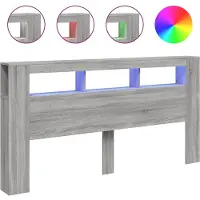vidaXL Hoofdeinde met LED 200x18,5x103,5 cm bewerkt hout grijs sonoma