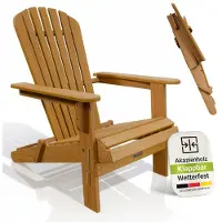 Juskys Tuinstoel / Tuinligstoel Korfu - Acaciahout - Opvouwbaar