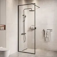 Badplaats Douchewand georgia 60 x 200 cm zwart – inloopdouche 8 mm
