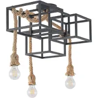 LUCANDE Plafondlamp Andrik, dimbaar, zwart, Woon-/ Eetkamer, metaal, Modern, plafondlamp