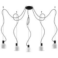 LUCANDE Hanglamp Serina , dimbaar, zwart, Woon-/ Eetkamer, Glas, Modern, hanglamp