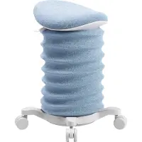 Topstar SITNESS 4D kruk, ergonomisch, actief zitten, gestoffeerde zadelzitting, in hoogte verstelbaar, 360° draaibaar, draagbeugel, wielen, papyrus wit/blauw