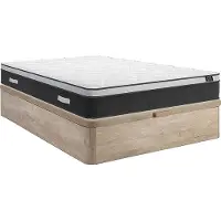 Vente-unique Set 160 x 200 cm bedbodem met opbergruimte, licht naturel + hybride matras met pocketveren en vormgeheugen van 25 cm dik - ASTRIA Art Collection van YSMÉE