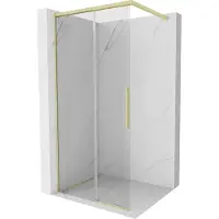 Mexen Rox douchewand Walk-in 75 x 200 , transparant 8 mm, goud geborsteld - 8C2-075-003-55-00