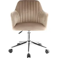 Vente-unique Bureaustoel ELEANA - Fluweel - Verstelbare hoogte - Beige