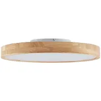 LINDBY Plafondlamp Lanira, dimbaar, hout licht, Woon-/ Eetkamer, Hout, Modern, plafondlamp hout