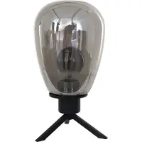 Steinhauer Glazen tafellamp Reflexion 15cm zwart met smoke glas