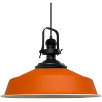 Bamyum Black-Asletl Hanglamp Industrieel Oranje Metaal Ø40 cm, Vintage Hanglamp, E27 Pendellamp