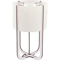 Globo Tafellamp hout wit bedlampje textiel lampenkap tafellamp, MDF, LED 1,27W 110Lm 6500K, DxH 15x25 cm
