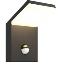 LUCANDE Wandlamp buiten met bewegingssensor Nevio, alu / grijs / zink, Aluminium, Modern
