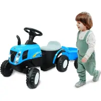 Jamara Accuvoertuig Tractor New Holland met Trailer Blauw 6V
