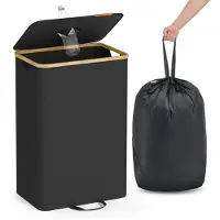Songmics Flessencontainer – 100 L – Met deksel en binnenzak – Voor recycling