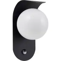 LINDBY Wandlamp buiten met bewegingssensor Lacie, zwart, Aluminium, Modern