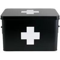 Tzmo Deutschland Medicijndoos Cross | Present Time ijzer zwart 19x21 cm opbergdozen | NADUVI