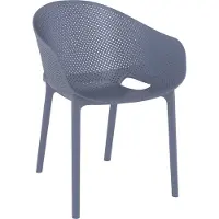 CLP Bistrostoel Sky Pro - Stapelbare Tuinstoel - Weerbestendig - Comfortabele Rugleuning - voor Tuin, Terras & Balkon - donkergrijs
