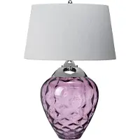 Elstead Lighting Tafellamp Samara, paars / roze / rose, Woon-/ Eetkamer, Glas, Design, Tafellamp