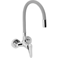 Ferro Keukenmengkraan met flexibele uitloop, model Titania Iris New, chroom, artikelnummer 94484,0S