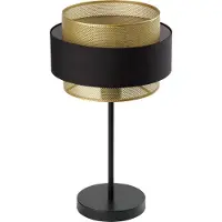 Osram Decor Hornet, tafellamp, E27, zwart, goud, 250mm, metalen behuizing, stoffen kap, geschikt als nachtlampje