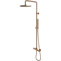 Omnires Y - Doucheset met thermostaat, diameter 25 cm, geborsteld koper Y1244SUCPB