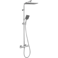 Kielle Vega - Doucheset met thermostaat, 30x20 cm, 3jet, chroom 20618000