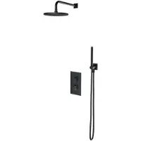 Omnires Contour - Doucheset met inbouwthermostaat, met huis, diameter 25 cm, geborsteld antraciet SYSCT11AT