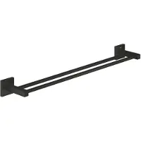 GROHE QuickFix Start Cube dubbele handdoekhouder - 654 mm - Twee rails - Matte Black