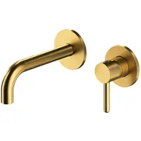 Omnires Y - Inbouw wastafelkraan, 2-gats installatie, met inbouwdeel, geborsteld goud Y1215HGLB