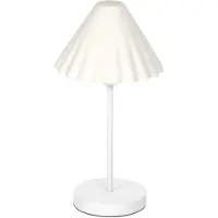 Ledvance tafellamp Decor Pulp wit van metaal en papier-maché, E14, dimbaar, 218 mm diameter, lampenkap van gerecycled materiaal, duurzaam dankzij vervangbare lichtbron, eenvoudig te installeren
