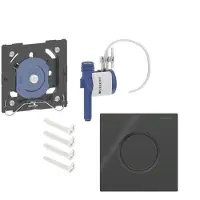 Geberit Bedieningsplaat Type 01 Pneumatisch Sqaure Ronde Knop Git Zwart