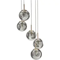Beliani RALFES - Hanglamp met 5 lampen - Messing - Glas