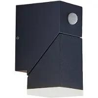 LINDBY LED-wandlamp buiten met bewegingssensor Sally, zwart, Aluminium, Modern, LED wandlamp buiten