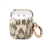 Selencia Sabi Case met panterprint voor de Apple Airpods 1 / 2 - Soft Ivory