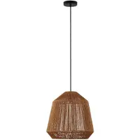 LINDBY Hanglamp Otso , dimbaar, hout licht, Woon-/ Eetkamer, Hout, Landelijk, hanglamp