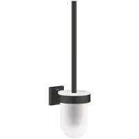 GROHE Start Cube - Toiletborstel voor wandmontage, met houder, glas/mat zwart 409772430