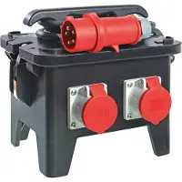 As Schwabe as-Schwabe PROtek PRCD-S, stroomverdeeler voor bouwplaatsen met persoonlijk veiligheidsbeveiliging (PRCD), 30mA, 400V, IP44