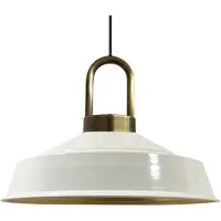Bamyum Asletl-Lock Hanglamp Industrieel van Metaal Ø40 cm, Vintage Hanglamp, E27, Wit Lamppendel