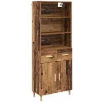 vidaXL Highboard Oud Hout 69,5 x 32,5 x 180 cm Bewerkt hout