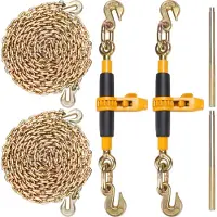 Vevor ratelketting spanbanden 2-pack 3/8"-1/2" zware last spanbanden met G80 kettingen 5443 kg veilige lastlimiet