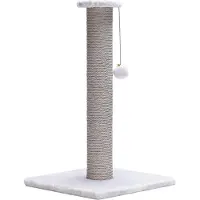 Beeztees Serpa Katten Krabpaal - Omwikkeld met touw - Met balletje - Grijs - 35x35x60 cm