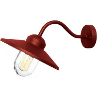 ELSTEAD Wandlamp buiten Klampenborg, dimbaar, rood, Roestvrij staal, Landelijk