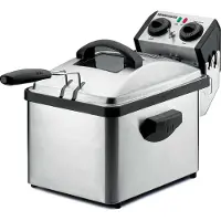 Rommelsbacher FRP 2135 E friteuse, roestvrijstalen behuizing, 2100 watt, uitneembaar reservoir van 3,5 liter, Coolwall-technologie, koude zone, timer
